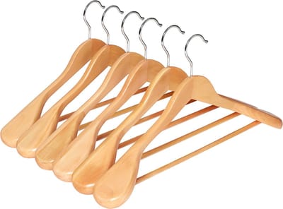 Hoppa! Kleerhangers, 6 st, Hout, Bruin