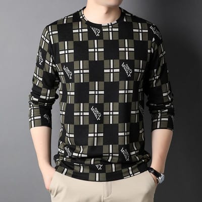 Herfst Heren Dunne Bedrukte Alles-Passende Lange Mouw T-shirt Jeugd Ronde Hals Casual Mode Koreaanse Stijl Onderhemd Binnenkleding XXXXL gray