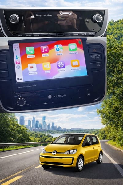 ADIVOX T1 7 inch inklapbaar Display geschikt voor VW Up!/Seat Mii/Skoda Citigo Android 15 CarPlay/Auto/Wifi/RDS/DSP/NAV