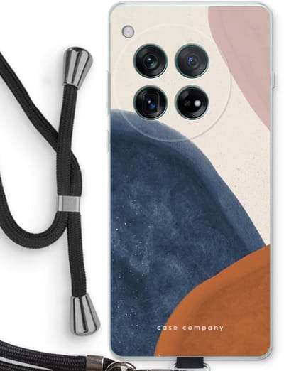 Case Company® - Hoesje met koord geschikt voor OnePlus 12r hoesje met Koord - Geo #1 - Telefoonhoesje met Zwart Koord - Bescherming aan alle Kanten en Over de Schermrand
