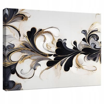WALLARENA - Canvas schilderij - 100x70 cm - abstracte bloemen voor slaapkamer, woonkamer, keuken