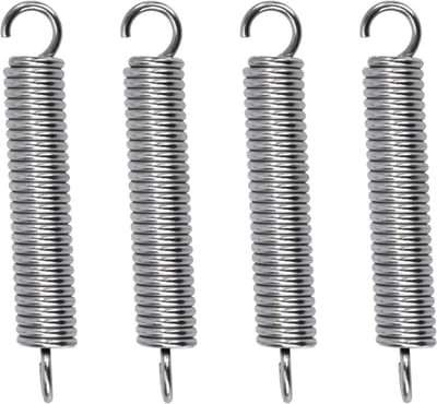 Trekveren met haak - Spanveer set - Apparaten bevestigen - Roestvrij staal 304 - 75 mm lengte - Zilver