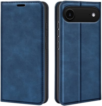 MobyDefend Hoesje - Geschikt voor iPhone Air - Luxe Wallet Bookcase (Magnetische Sluiting) - Blauw