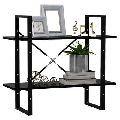 vidaXL - Boekenkast - met - 2 - schappen - 80x30x70 - cm - bewerkt - hout - zwart