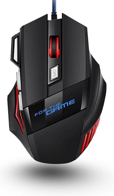 AOAS Optische USB Game Muis - Gaming - RGB led verlichting - 3200 DPI - 7 knoppen - Instelbaar - Ergonomisch - Zwart