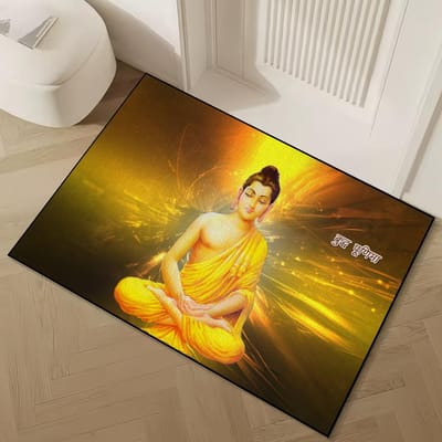 Art Dev Schilderij Boeddha Muur Deurmat Welkom Antislip Vloer Slaapkamer Keuken Bad Balkon Hal Tapijt Huisdecoratie Tapijt 50x80cm