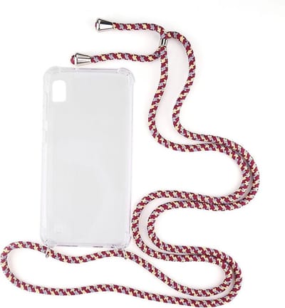 Shop4 - Samsung Galaxy A10 Hoesje - Zachte Back Case met Koord Multi Rood