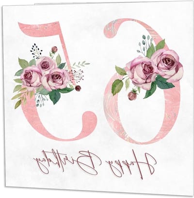 Verjaardagskaart Vrouwen - 65 Jaar Kaart - Verjaardag Vieren - Bloemen Design - 145 x 145 mm - Niet gespecificeerd