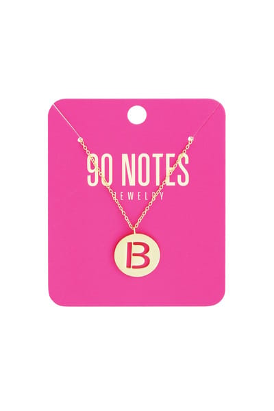 90 NOTES - Initial Ketting - Letter B - goudkleurig