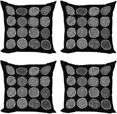 ABAKUHAUS Bos Kussenhoes Set (4x50x50) – Microvezel, Dubbelzijdig Bedrukt