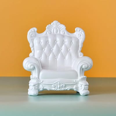 Miniatuur Sofa - Poppenhuis Meubel - Poppenhuis Decoratie - Schaal 1/12 - 8.5 x 13.5 x 11 cm - Wit