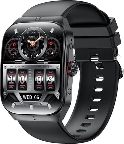 WizBay Premium Select® Smartwatch 1.95inch AMOLED - Bellen - AI Voice Assist - Magnetic Laden - Hart Monitor - O2 Bloeddrukmeter - Multi Sport Modi - Slaap - Message - Smartwatches - Zwarte Case - TPU Zwarte Band