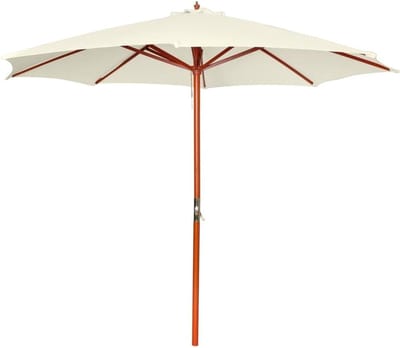 Tuinparasol - Parasol Scherm - Terras Zomer - Hardhouten Frame - 300 cm - Zandwit