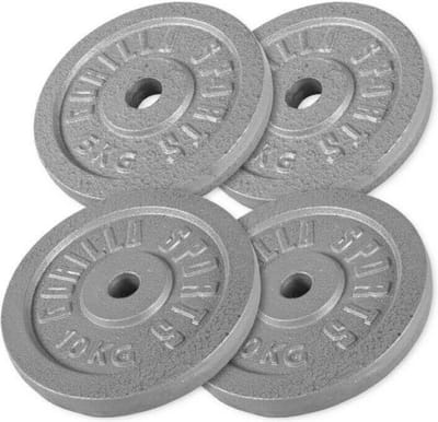 Gorilla Sports Halterschijven 30 kg - Gietijzer - 30 mm - Gewichten - - 2 x 5 + 2 x 10 kg
