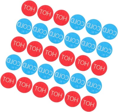 Water Temperatuur Stickers - Aanwijzers Koud Warm - Badkamer Aanduiding - Zelfklevend Waterbestendig - 15 Paren - Multicolor