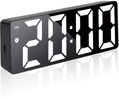Dailygoods - Digitale Wekker met LED-Display en Instelbare Helderheid - Zwart