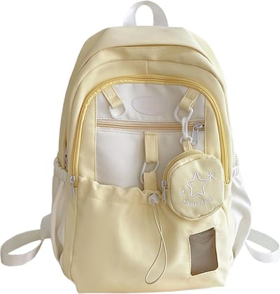 YAGXIG Leuke rugzak - Reisrugzak - College Laptoprugzak - Geschikt voor 16 inch - Met verwijderbare tas (roze) - Geel - M - Back-to-School Gift