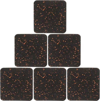 Oefenmatten Rubber - Fitness Pads - Vloer Beschermen - Schokabsorberend Ontwerp - 6 Stuks - Zwart