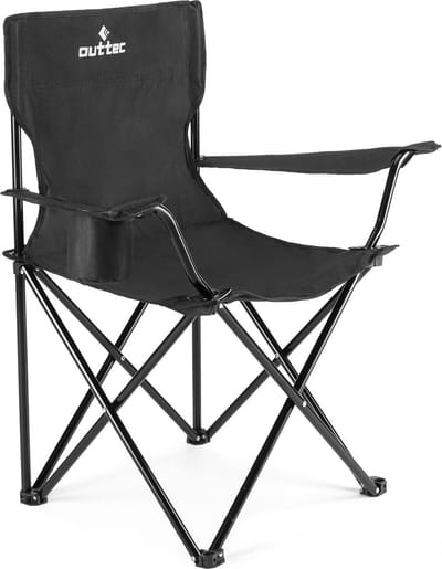 Outtec® Campingstoel - tot 125kg - Bekerhouder & Draagtas - Visstoel, Vouwstoel, Vouwstoel, Tuinstoel, Lichte Campingstoel, Strandstoel