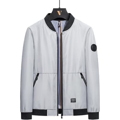 Lente Nieuwe Jas Jas Heren Lente en Herfst Koreaanse Versie Trendy Knappe Casual Jas Heren Trendy Baseballkraag 4XL white