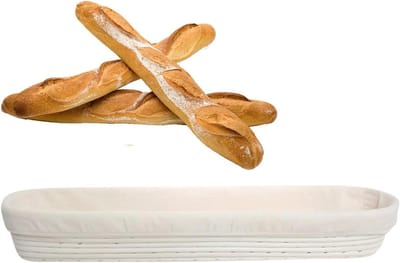 Broodkom voor deegbeheer - Rijsmand bakker - Brood bakken thuis - Handgemaakt van rotan - 54.5x11.5x7cm - Natuurlijk