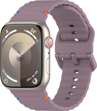 By Qubix - Geschikt voor Apple Watch bandje - Geschikt voor Apple watch bandje - Wave sportband - Zacht paars - Geschikt voor Apple Watch 38mm / 40mm / 41mm / 42mm - siliconen sport bandje - smartwatchbandje