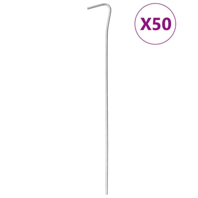 vidaXL - Tentharingen - 50 - st - Ø3 - mm - 23 - cm - gegalvaniseerd - staal