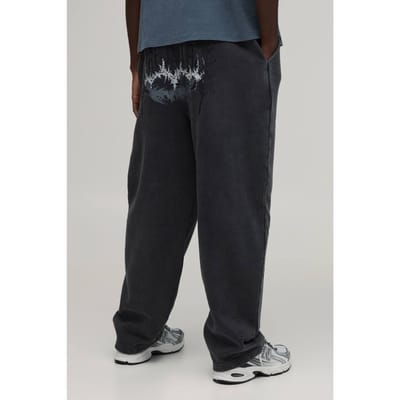 Balloon Fit Gothic Washed Joggingbroek | Washed Charcoal | Size XS