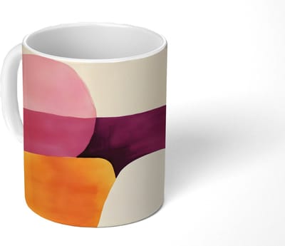 Mok - Koffiemok - Vormen - Abstract - Kleurrijk - Mokken - 350 ML - Beker - Koffiemokken - Theemok