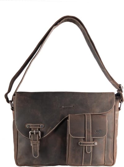 Donkerbruine Schoudertas Dames  – Donkerbruine Schoudertas Heren - Messenger Bag Leer – Postman Bag Leer