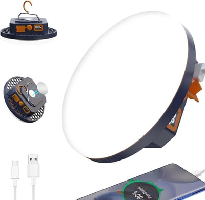 Thijox - Draagbare Campinglantaarn 9900 mAh Powerbank, Oplaadbare LEDlamp 2000 lm, IP65 Waterdicht, Voor Camping, Werk, Jacht, Vissen, Wandelen, Noodg