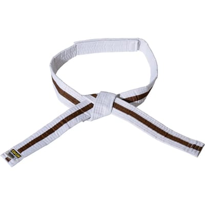 Wit/bruin/geel klittenband riem budō kind Kwon