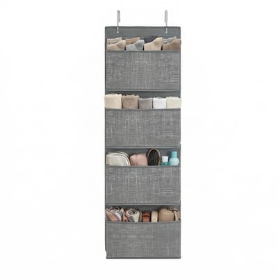 SONGMICS - Hangrek - Hangorganizer met 4 Vakken - Voor Deur Slaapkamer Kantoor Kast