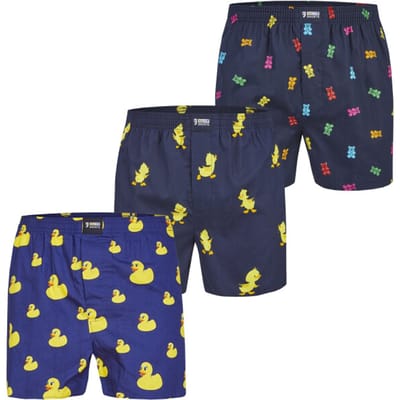 Happy Shorts Wijde Boxershort Heren Met Print 3-Pack - Losse boxershort - Maat M