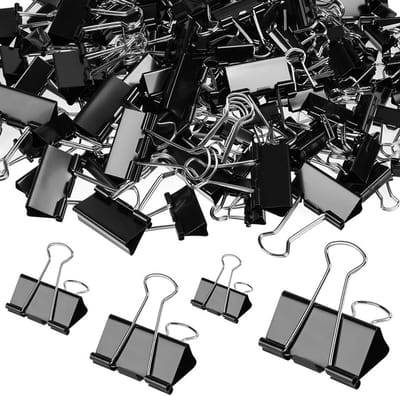 Multifunctionele Vouwclips Set van 205 Stuks in 15mm, 19mm, 25mm en 32mm voor Documenten, Notities en Papieren Organisatie