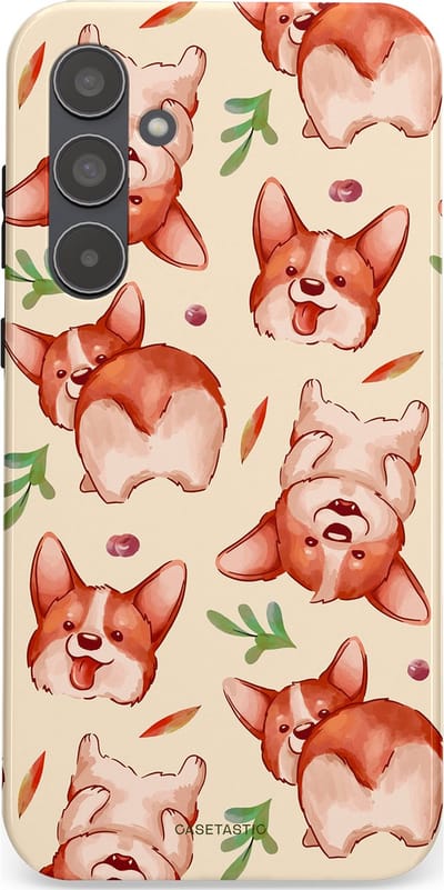 Casetastic Hoesje Geschikt voor Samsung A55 - Stijlvolle Beschermende Duo-layer Case - Corgipootjes