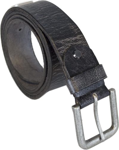 Heren Riem Jeansgrijs Italiaans Leer - 4 cm Brede Casual Leren Dames Riem Of Heren Riem - Maat 115 cm (Taillemaat tot 100 cm)