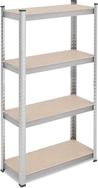 stellingkast - 200 kg - 138x70x30 cm - verzinkt staal - garage - modulair - zilver