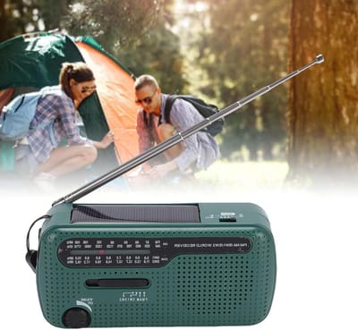 Noodradio - Weerradio - Noodsituaties - Zonnelader - 17 cm - Groen
