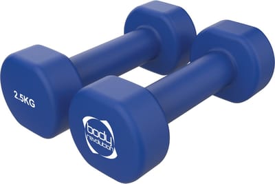Neopreen halters - groen - 2x2,5 kg - plat anti-roll ontwerp