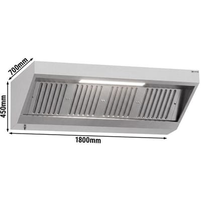 GGM Gastro Wandhaube - 1800mm - mit Filter & Lampe