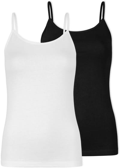 SNOCKS Spaghetti Top Dames van Biologisch Katoen 2-Pack - Slim Fit Pasvorm - Hoogwaardige Onderhemden - Comfortabel & Duurzaam