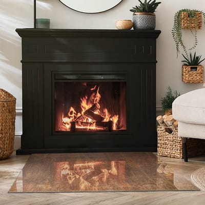 Coloray Vloerplaat Houtkachel - Plaat voor Onder Houtkachel - 100 cm x 70 cm - Open Haard Accessoires - Bruin Vloerplaat Kachel - Plaat Kachel - Plaat onder Houtkachel - Kachel Onderplaat - Onderplaat
