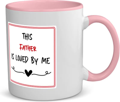 Akyol - this father is loved by me koffiemok - theemok - roze - Papa - iemand die houdt van zijn vader - vader cadeautjes - vaderdag - verjaardag - geschenk - kado - 350 ML inhoud