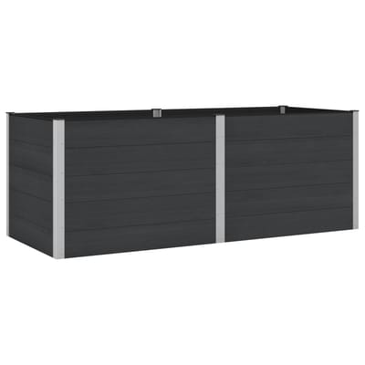 vidaXL Verhoogde plantenbak Zwart 250 x 100 x 91 cm WPC en Aluminium