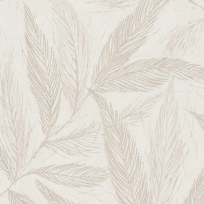 Natuur behang Profhome 790962-GU vliesbehang licht gestructureerd met bloemmotief en metalen accenten crème grijs zilver beige 5,33 m2