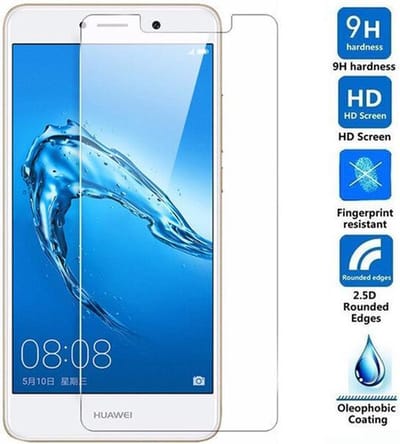 1x Screenprotector Tempered Glass Glazen Gehard Screen Protector 2.5D 9H (0.3mm) - Geschikt Voor: Huawei Y7 2017