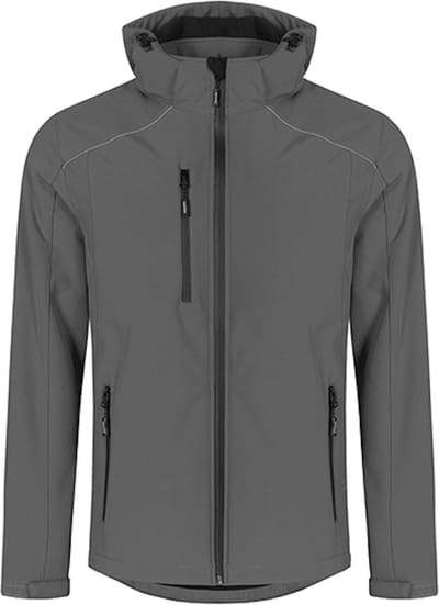 Men's Softshell Outdoorjas met afneembare capuchon Steel Grey - XL