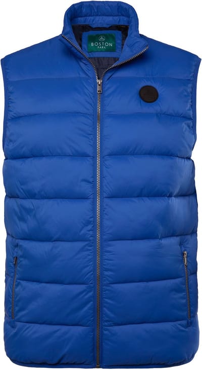 Boston Park - Heren - Doorgestikte bodywarmer opstaande kraag zakken - Blauw - Maat 52+