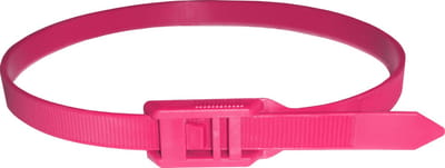 Kortpack - Flat head Tyraps - 400mm x 9.0mm - Roze - 100 Stuks - Kabelbinders met platte kop - Geen scherpe randen - (099.0991)